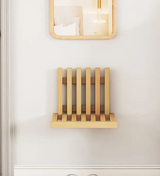 Ultra-Schmale Klappbare Wandbank – Bohrfreie Massiv-Bambus Schuhbank