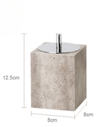 WabiSabiStone Natur-Silberasche Badezimmer-Accessoires – Luxus Cave Stone Set