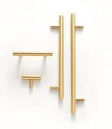 Nurlin T-Bar Messing Möbelgriff – Rund, Extra Lang, Modernes Design für Schränke, Schubladen & Kühlschrank