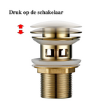 LuxDrain Pop-Up-Abflussstöpsel – Stilvoller Waschbeckenstöpsel in Schwarz, Gold und Rosé