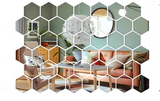 HexaShine – 45-teiliges sechseciges Spiegel-Wandaufkleber-Set