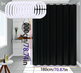 AquaShield Schwarzer Duschvorhang – Wasserdicht, stilvoll und umweltfreundlich – Reines schwarzes Design