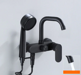 AquaJet Wandarmatur in Schwarz aus Messing