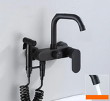 AquaJet Wandarmatur in Schwarz aus Messing