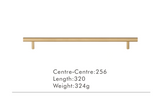 Nurlin T-Bar Messing Möbelgriff – Rund, Extra Lang, Modernes Design für Schränke, Schubladen & Kühlschrank