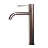 GoldLinea Hocharmatur Waschbecken – Gebürstetes Gold Wasserhahn Edelstahl | Einhebel Mischbatterie Warm & Kalt | Elegantes Baddesign