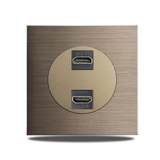 PowerLux Wandsteckdose Braun – Schuko Steckdose Aluminium | USB & Netzwerkanschluss | Moderne Unterputz Lösung