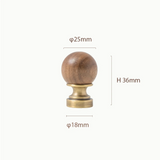 Valnora WoodLine Möbelgriff & Knopf – Bronze-Messing Look mit Walnussholz Akzent (128 mm)