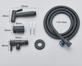 AquaClean Schwarzer Bidet-Wasserhahn – Edelstahl WC-Duschkopf Wandmontage Shattaf Set