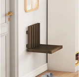 Ultra-Schmale Klappbare Wandbank – Bohrfreie Massiv-Bambus Schuhbank