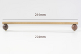 Valnora WoodLine Möbelgriff & Knopf – Bronze-Messing Look mit Walnussholz Akzent (128 mm)