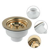 Aurelio Edelstahl Spülbecken Sieb mit Gold Finish – 114mm Ablaufstopfen für Küche und Bad