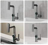 AquaGlow Wasserfall-Waschtischarmatur mit digitaler Temperaturanzeige