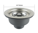 Talea Edelstahl Spülbeckenablauf mit Sieb – 114mm/110mm Pop-up Abfluss Komplettset für Küche und Waschbecken