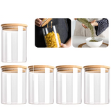 PureVorrat Glasbehälter Set – Vorratsdosen mit Holzdeckel | Luftdicht & Stilvoll | Moderne Küchenaufbewahrung