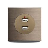 PowerLux Wandsteckdose Braun – Schuko Steckdose Aluminium | USB & Netzwerkanschluss | Moderne Unterputz Lösung