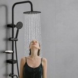 Getrenntes Duschsystem für Badewanne mit Regendusche und Handbrause – Höhenverstellbare Komplettlösung in Schwarz oder Chrom