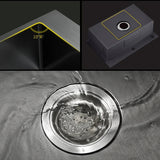 Edelstahl-Küchenspüle, Einzelbecken, dunkelgraues Waschbecken mit Küchenarmatur und Abflusszubehör