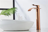 RoseAura Wasserfall Waschtischarmatur – Roségold Einhebelmischer aus Messing