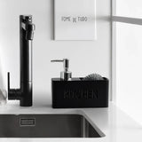 Modernes Küchenzubehör-Set – Seifenspender mit Pumpe und Schwammhalter