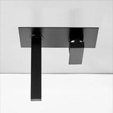 AquaLux Wandarmatur Schwarz – Waschbecken Wasserhahn Messing | Mattes Design | Warm & Kalt Mischbatterie