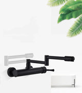 AquaTurn Schwarzer Wandhahn – 360° Drehbarer Küchenmischer mit Warm- & Kaltwasserregelung