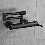 AquaTurn Schwarzer Wandhahn – 360° Drehbarer Küchenmischer mit Warm- & Kaltwasserregelung