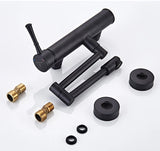 AquaTurn Schwarzer Wandhahn – 360° Drehbarer Küchenmischer mit Warm- & Kaltwasserregelung