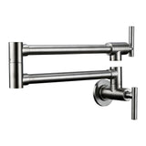 FlexiArm Wandarmatur – Schwenkbare Topffüllarmatur aus Messing | Ausziehbare Küchenarmatur | Platzsparender Wandwasserhahn mit Keramikkartusche