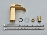 GoldCascade Waschtischarmatur – Gebürstete Goldarmatur für Waschbecken | Eleganter Wasserfallauslauf | Einhebel-Mischbatterie aus Edelstahl