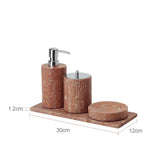 Rubèra Rotes Travertin Badezimmer-Set – Vintage Naturstein Eleganz