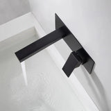 AquaLux Wandarmatur Schwarz – Waschbecken Wasserhahn Messing | Mattes Design | Warm & Kalt Mischbatterie