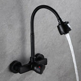 Wand-Küchenarmatur mit flexiblem Auslauf und 360° Drehfunktion – Warm- und Kaltwassermischer