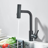 Elegante Küchenarmatur mit Ausziehbrause und Wasserfallauslauf