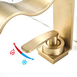 Goldglanz Waschtischarmatur mit Wasserfallauslauf und Einhebelmischer