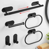 Selbstklebendes Badezimmer-Zubehörset aus Edelstahl – Ohne Bohren | Gebürstetes Finish | Metallmontage