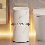 Nordic Marmor-Design Abfalleimer – Schlanker Drückdeckel Mülleimer für Bad & WC
