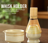ZenTee Matcha-Zeremonienset – Traditionelles Matcha-Teeset aus Keramik und Bambus | Authentischer Teegenuss | 4-teiliges Matcha-Zubehör