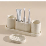 ZenTerra Wabi-Sabi Badezimmer-Set– Europäische Naturstein-Accessoires