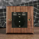RetroLux Schwarzes Walnussholz Umschalter 1–4 Gang – Messing Knebel, Massivholz & USB-Option