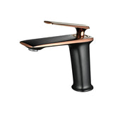 Luxus Waschtischarmatur Schwarz Roségold Weiß – Einhebelmischer | Warm- & Kaltwasser | Elegantes Bad Design
