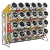 4-stufiges Gewürzregal Wand Edelstahl – Küchen Organizer | Platzsparendes Wandregal | Vorratshalter ohne Gläser