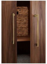 Valnora WoodLine Möbelgriff & Knopf – Bronze-Messing Look mit Walnussholz Akzent (128 mm)