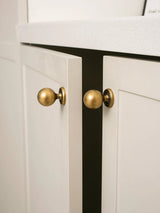 Novarix OrbT-Bar Möbelgriff & Knopf – Rundes Antik-Bronze Design aus Massivem Messing (128 mm)