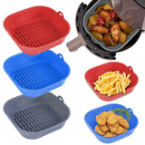 AirBake – Silikon Airfryer Topf & Backform – Wiederverwendbares Quadrat-BBQ- und Ofen-Tablett
