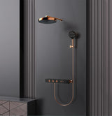 Unterputz-Duschsystem mit Thermostat und Regendusche in Goldoptik – Hochwertige Komplettlösung für Ihr Badezimmer