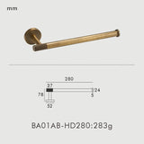 VintageGriff Badaccessoires Set Bronze – Gerändelte Messing Optik | Handtuchhalter & Toilettenpapierhalter | Rustikales Badezimmer Design