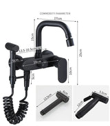 AquaJet Wandarmatur in Schwarz aus Messing