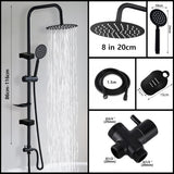 Getrenntes Duschsystem für Badewanne mit Regendusche und Handbrause – Höhenverstellbare Komplettlösung in Schwarz oder Chrom