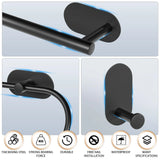 Selbstklebendes Badezimmer-Zubehörset aus Edelstahl – Ohne Bohren | Gebürstetes Finish | Metallmontage